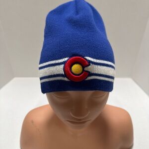 Colorado Limited Beanie Toque Adult One Size Blue Knit 100% Acrylic Ski Snow